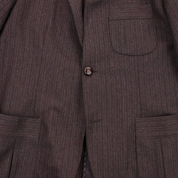 Billy Reid Wool Blazer Sport Coat Size 46R Brown Elbow Patches Jacket Italy - Picture 6 of 14